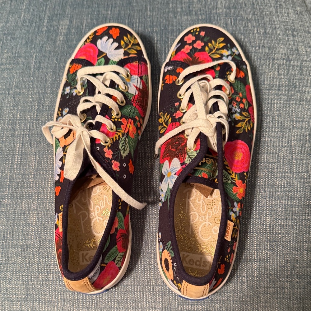 Keds Rifle Paper Co Women's Navy Blue Floral Sneakers